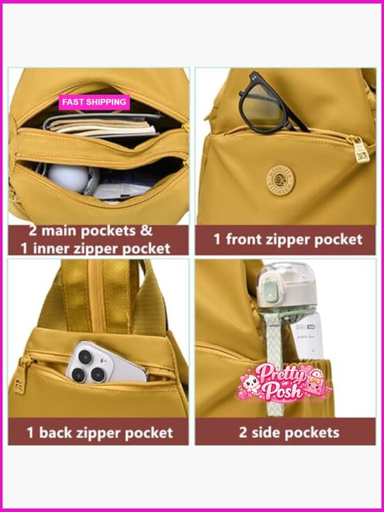 Waterproof Convertible Sling Backpack Mini Crossbody Daypack for Women Travel